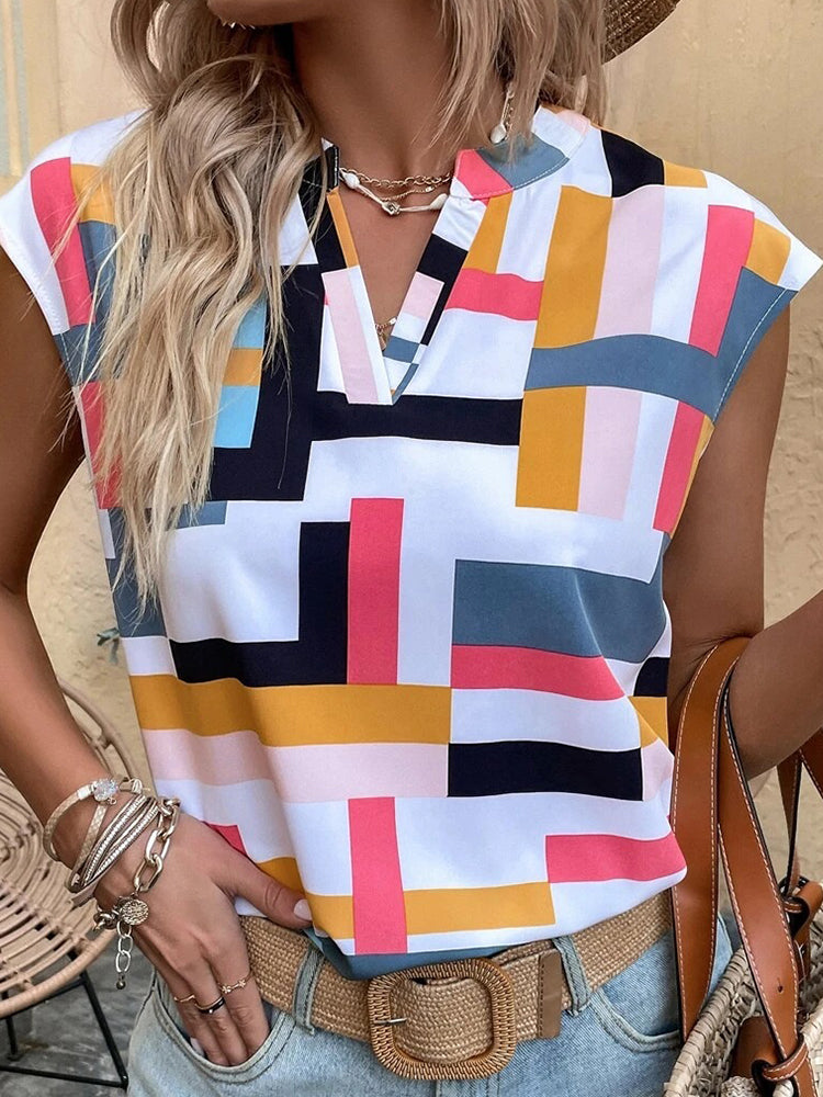 Loose Short Sleeve  Blouse