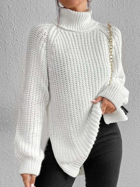 Turtleneck Split Knitted