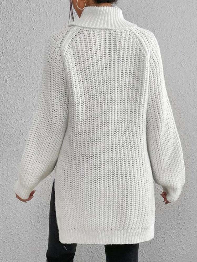 Turtleneck Split Knitted