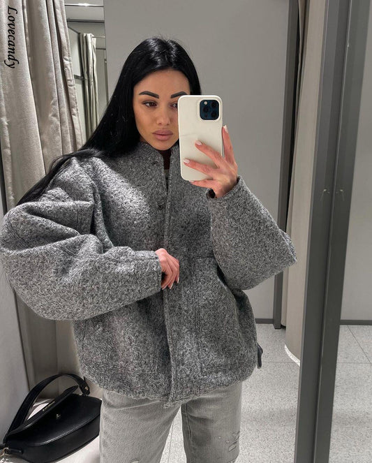 Chic Grey Oversized Streetwear