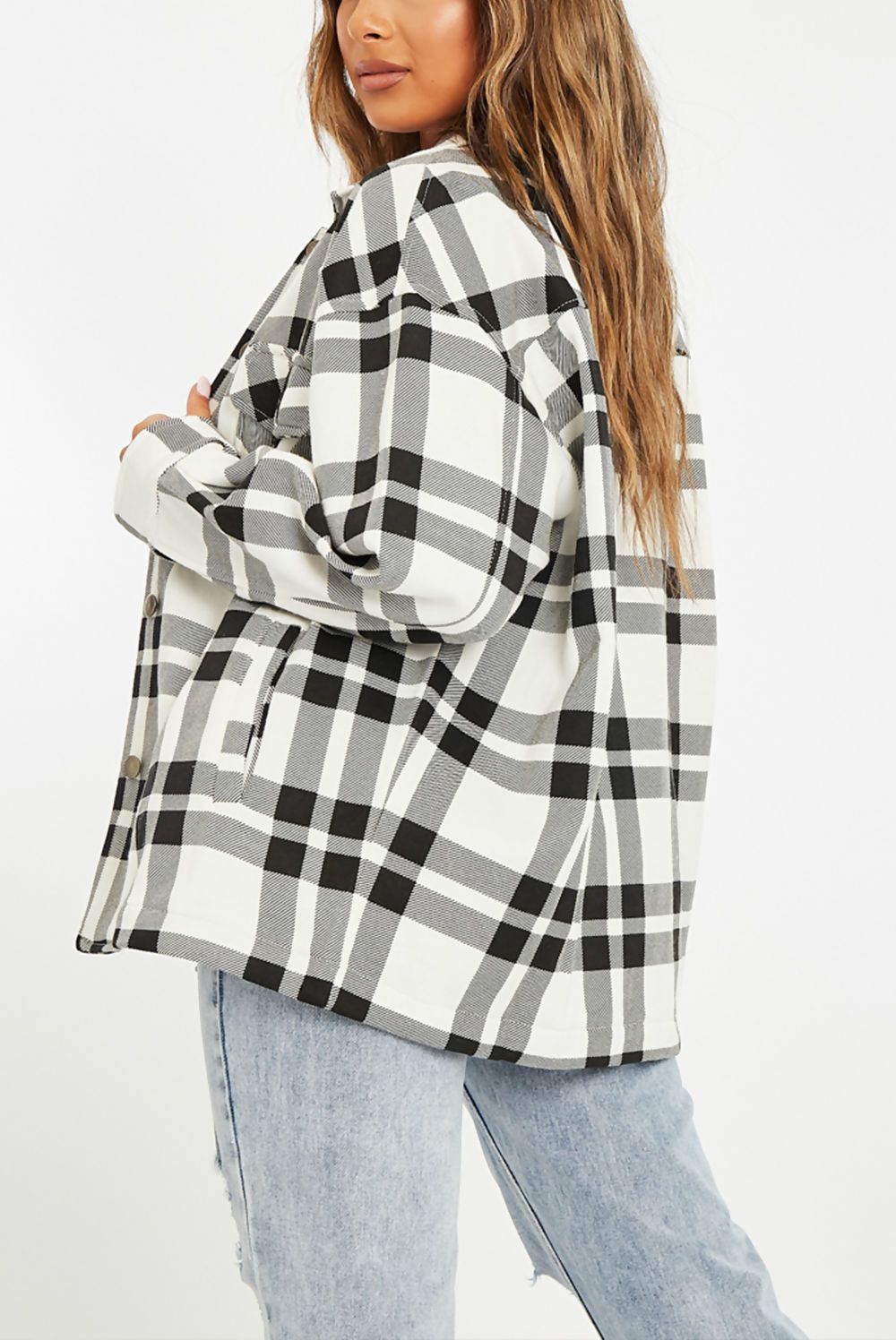 Black and White Check Shacket