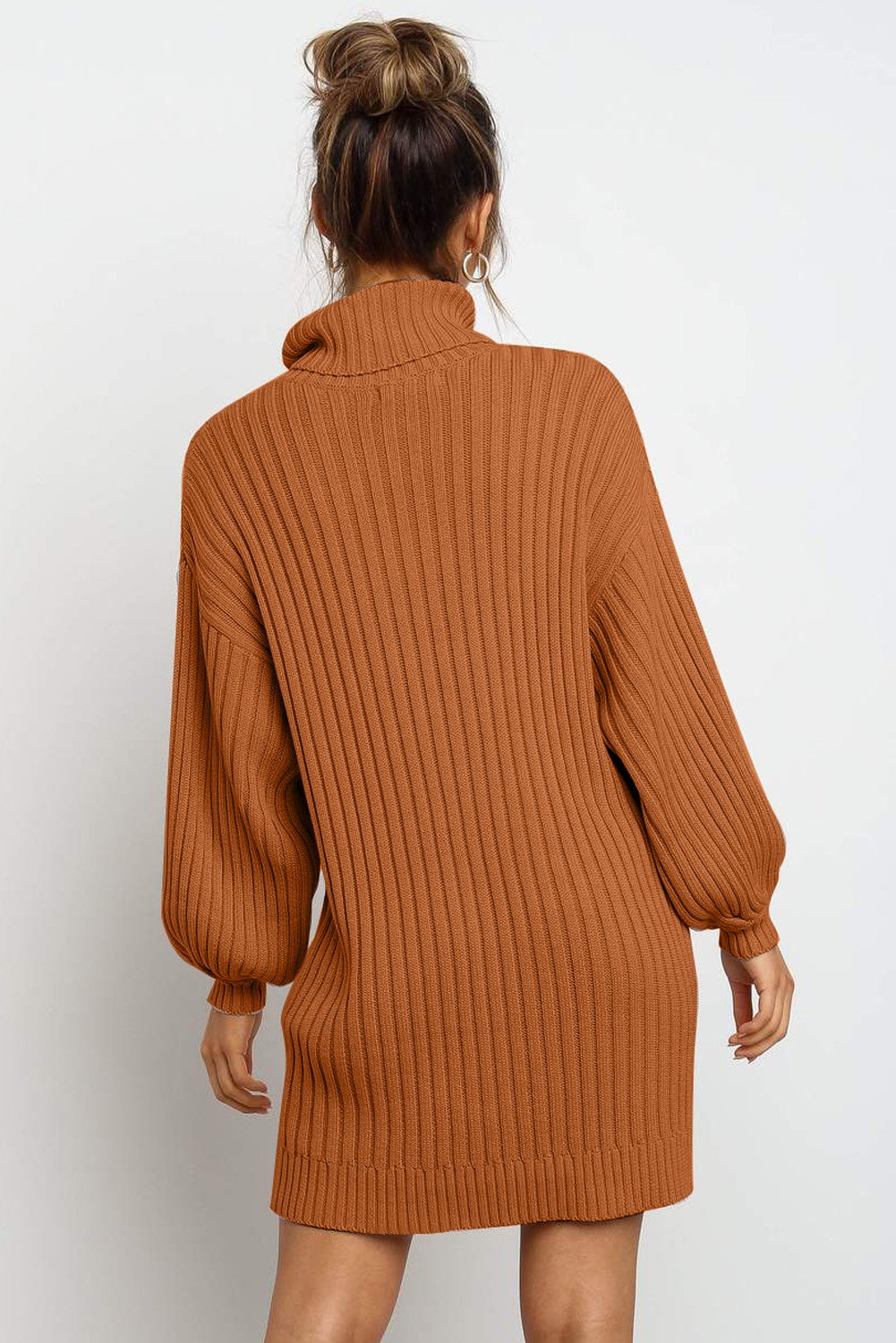 Turtleneck Balloon Sleeve Dress