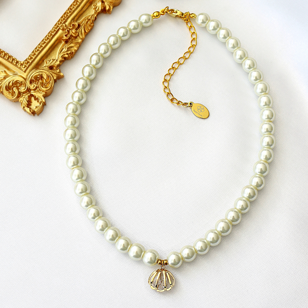 24K Seashell Czech Pearls