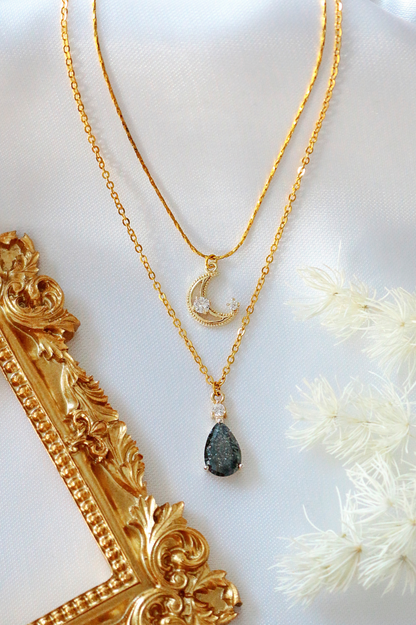 Moon Layered Necklace 18K gold Plated