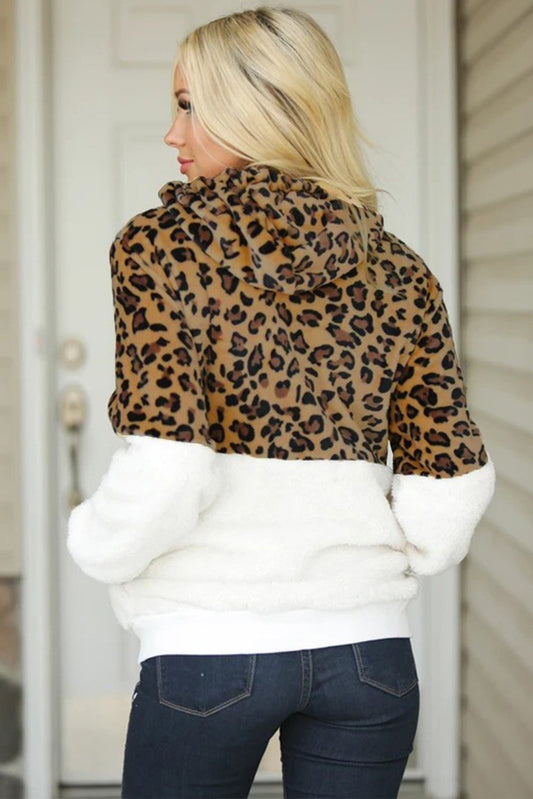 Leopard Sherpa Hooded Jacket