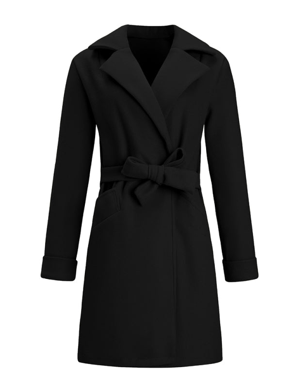 Classy Overcoat With Waist Tie