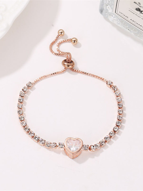 Rose Gold Heart Zircon Bracelet