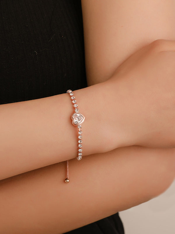 Rose Gold Heart Zircon Bracelet