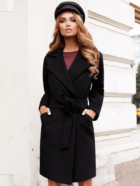 Classy Overcoat With Waist Tie