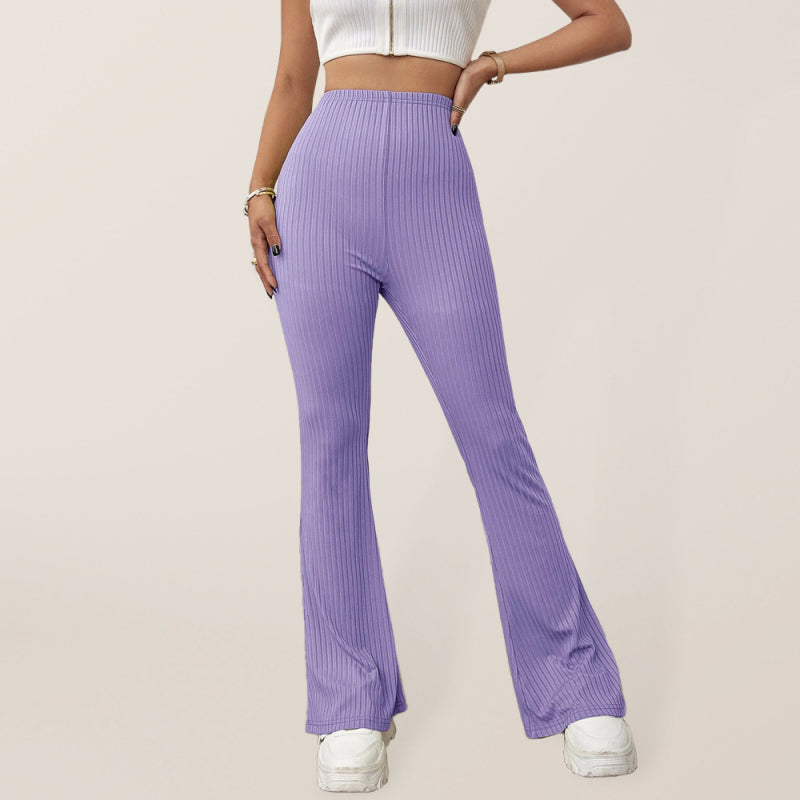 High Waist Flare Knit Pants