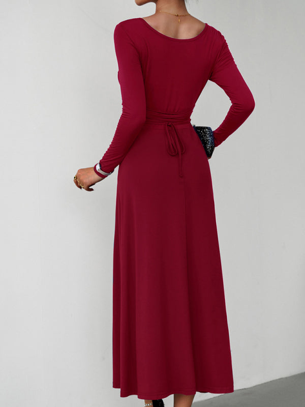 Elegant Waisted Long Sleeve Dress