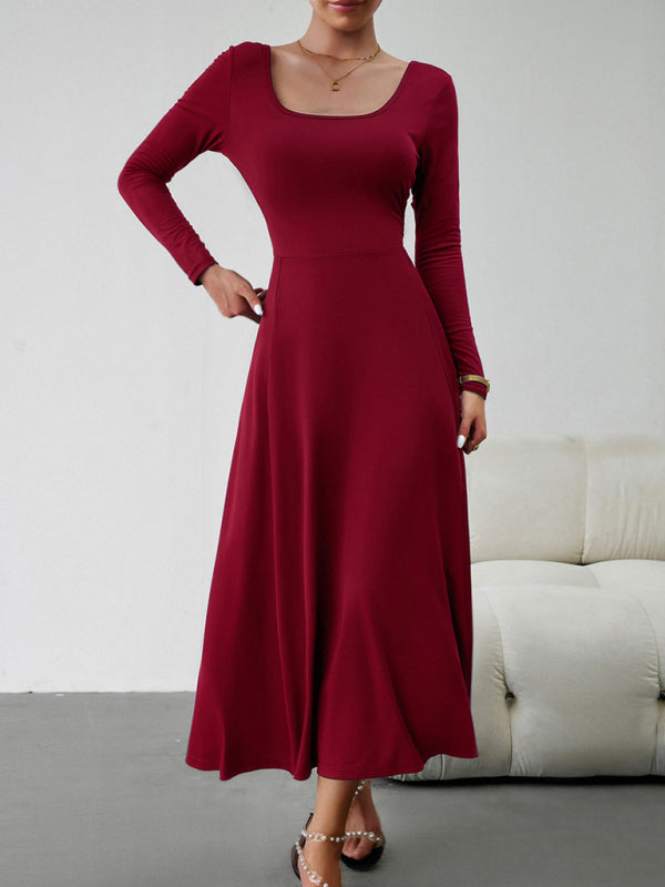 Elegant Waisted Long Sleeve Dress