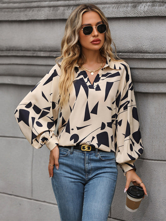 Winter long sleeve printed shirt