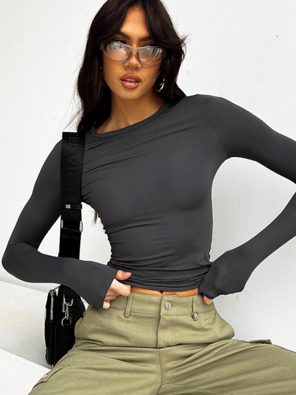 Slim round neck