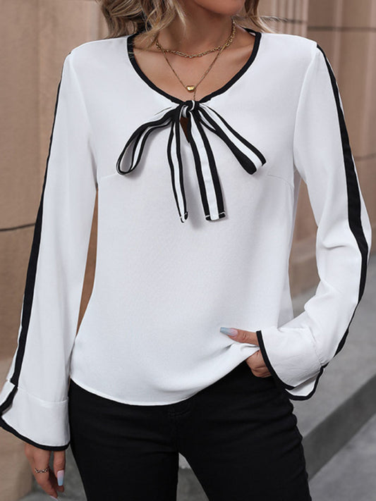 Lace-up bow shirt