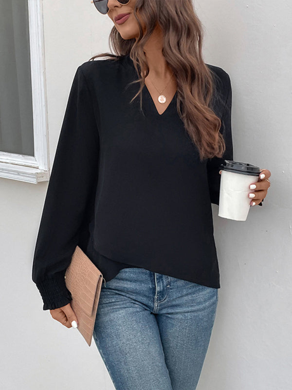 V-neck elegant loose fit