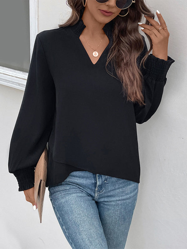 V-neck elegant loose fit