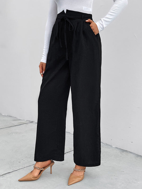 Elastic loose wide leg pants