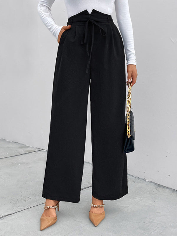 Elastic loose wide leg pants