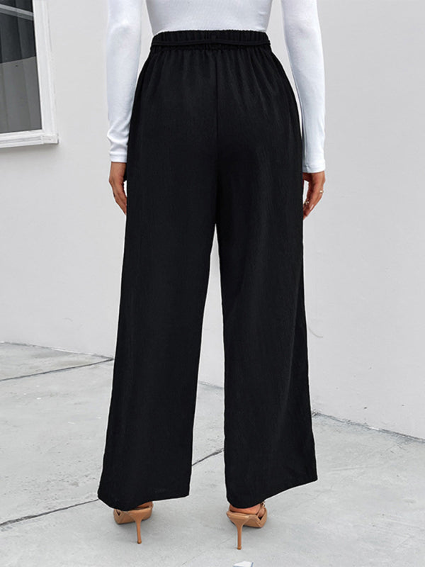 Elastic loose wide leg pants