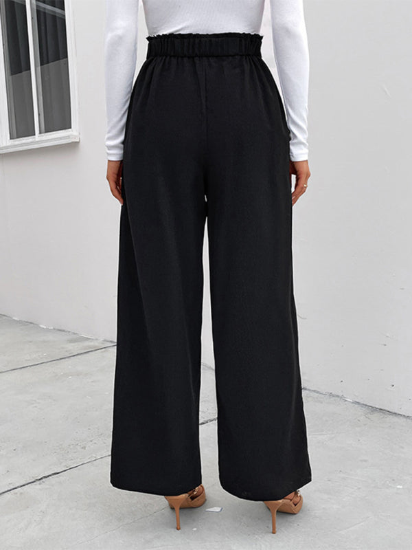 Elastic loose wide leg pants