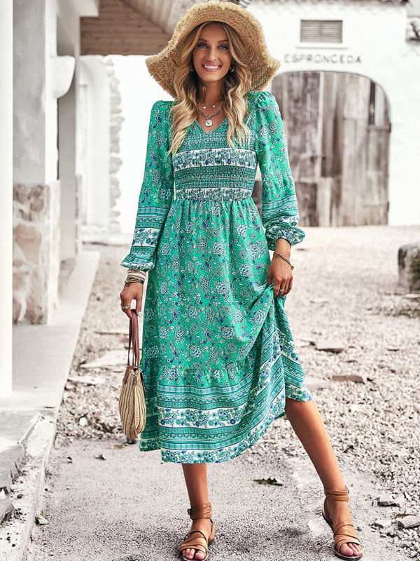 Bohemian V-Neck Dress